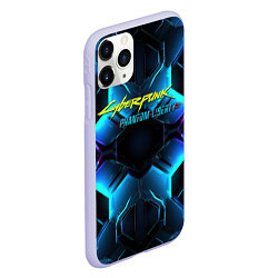 Чехол iPhone 11 Pro матовый Cyberpunk 2077 neon texture, цвет: 3D-светло-сиреневый — фото 2