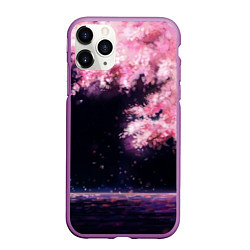 Чехол iPhone 11 Pro матовый Небо сакуры, цвет: 3D-фиолетовый