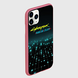 Чехол iPhone 11 Pro матовый Cyberpunk logo neon, цвет: 3D-малиновый — фото 2