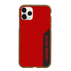 Чехол iPhone 11 Pro матовый Audi sport carbone, цвет: 3D-коричневый