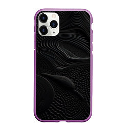 Чехол iPhone 11 Pro матовый Black texture, цвет: 3D-фиолетовый