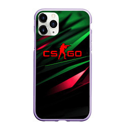 Чехол iPhone 11 Pro матовый CS GO green red, цвет: 3D-светло-сиреневый