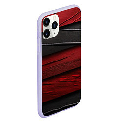 Чехол iPhone 11 Pro матовый Black red texture, цвет: 3D-светло-сиреневый — фото 2