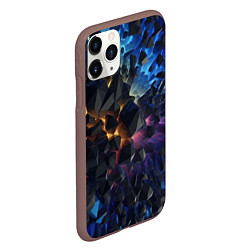 Чехол iPhone 11 Pro матовый Летящие объемные камни, цвет: 3D-коричневый — фото 2