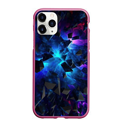 Чехол iPhone 11 Pro матовый Объемные летящие элементы, цвет: 3D-малиновый