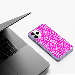 Чехол iPhone 11 Pro матовый Логотип Барби - буква B, цвет: 3D-светло-сиреневый — фото 2