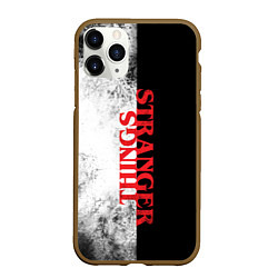 Чехол iPhone 11 Pro матовый Stranger things BW, цвет: 3D-коричневый