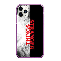 Чехол iPhone 11 Pro матовый Stranger things BW, цвет: 3D-фиолетовый