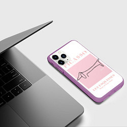 Чехол iPhone 11 Pro матовый Собака - Пабло Пикассо, цвет: 3D-фиолетовый — фото 2
