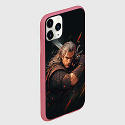 Чехол iPhone 11 Pro матовый Ведьмак Геральт - персонаж, цвет: 3D-малиновый — фото 2