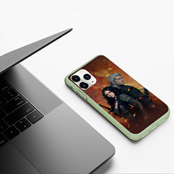 Чехол iPhone 11 Pro матовый Ведьмак - Йеннифэр, цвет: 3D-салатовый — фото 2