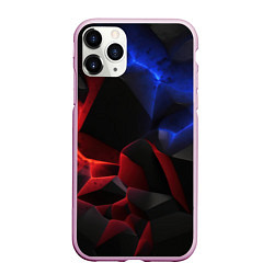 Чехол iPhone 11 Pro матовый Синие и красные плиты, цвет: 3D-розовый