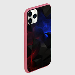 Чехол iPhone 11 Pro матовый Синие черные красные плиты, цвет: 3D-малиновый — фото 2