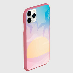 Чехол iPhone 11 Pro матовый Градиентовый летний пейзаж, цвет: 3D-малиновый — фото 2