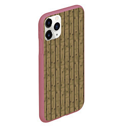 Чехол iPhone 11 Pro матовый Дубовые доски, цвет: 3D-малиновый — фото 2