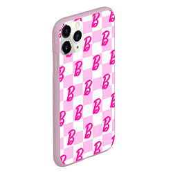 Чехол iPhone 11 Pro матовый Розовая шашка и Барби, цвет: 3D-розовый — фото 2