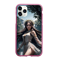 Чехол iPhone 11 Pro матовый Русская красивая девушка на природе