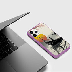 Чехол iPhone 11 Pro матовый Красота Японии, цвет: 3D-фиолетовый — фото 2