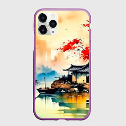 Чехол iPhone 11 Pro матовый Краски природы, цвет: 3D-фиолетовый