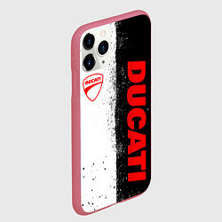 Чехол iPhone 11 Pro матовый Ducati - двоичный, цвет: 3D-малиновый — фото 2