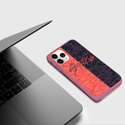Чехол iPhone 11 Pro матовый Strey Kids x Anime, цвет: 3D-малиновый — фото 2