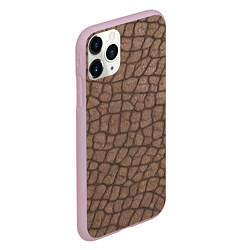 Чехол iPhone 11 Pro матовый Кожа крокодила крупная, цвет: 3D-розовый — фото 2