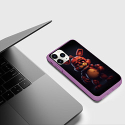 Чехол iPhone 11 Pro матовый Маленький Фредди, цвет: 3D-фиолетовый — фото 2