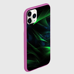 Чехол iPhone 11 Pro матовый Dark green background, цвет: 3D-фиолетовый — фото 2
