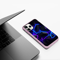 Чехол iPhone 11 Pro матовый Синий и фиолетовый неон, цвет: 3D-розовый — фото 2
