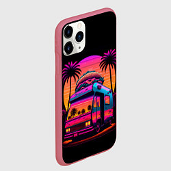 Чехол iPhone 11 Pro матовый Синтвейв Бургер Ван, цвет: 3D-малиновый — фото 2