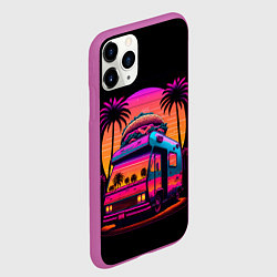 Чехол iPhone 11 Pro матовый Синтвейв Бургер Ван, цвет: 3D-фиолетовый — фото 2