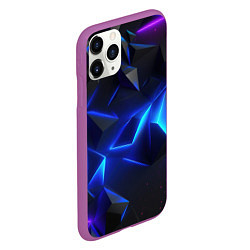 Чехол iPhone 11 Pro матовый Blue dark neon, цвет: 3D-фиолетовый — фото 2