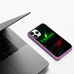 Чехол iPhone 11 Pro матовый CSGO green logo, цвет: 3D-фиолетовый — фото 2