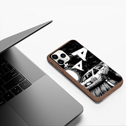 Чехол iPhone 11 Pro матовый Инициал Ди, цвет: 3D-коричневый — фото 2
