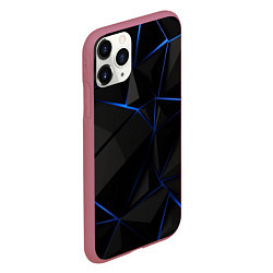 Чехол iPhone 11 Pro матовый Black blue style, цвет: 3D-малиновый — фото 2