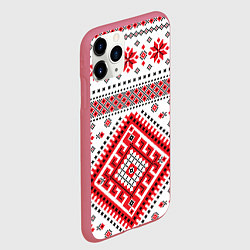 Чехол iPhone 11 Pro матовый Удмуртская роспись, цвет: 3D-малиновый — фото 2