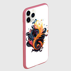 Чехол iPhone 11 Pro матовый Пламя феникса, цвет: 3D-малиновый — фото 2
