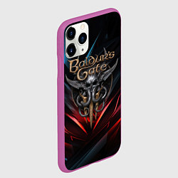 Чехол iPhone 11 Pro матовый Baldurs Gate 3 dark logo, цвет: 3D-фиолетовый — фото 2
