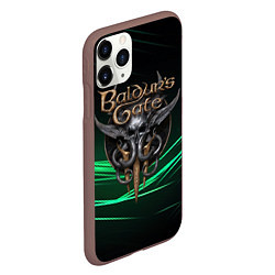 Чехол iPhone 11 Pro матовый Baldurs Gate 3 dark green, цвет: 3D-коричневый — фото 2