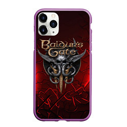 Чехол iPhone 11 Pro матовый Baldurs Gate 3 logo red, цвет: 3D-фиолетовый