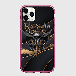 Чехол iPhone 11 Pro матовый Baldurs Gate 3 logo dark logo, цвет: 3D-малиновый