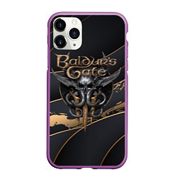 Чехол iPhone 11 Pro матовый Baldurs Gate 3 logo dark logo, цвет: 3D-фиолетовый