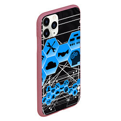 Чехол iPhone 11 Pro матовый Виртуальный мир, цвет: 3D-малиновый — фото 2