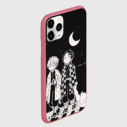 Чехол iPhone 11 Pro матовый Троица из Клинок рассекающий демонов, цвет: 3D-малиновый — фото 2