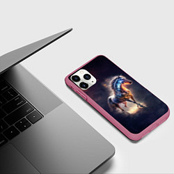 Чехол iPhone 11 Pro матовый Звездный скакун, цвет: 3D-малиновый — фото 2