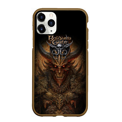 Чехол iPhone 11 Pro матовый Baldurs Gate 3 demon, цвет: 3D-коричневый