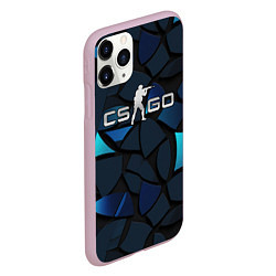 Чехол iPhone 11 Pro матовый CS GO blue black elements, цвет: 3D-розовый — фото 2