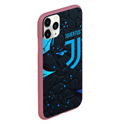 Чехол iPhone 11 Pro матовый Juventus abstract blue logo, цвет: 3D-малиновый — фото 2