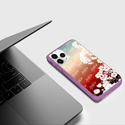 Чехол iPhone 11 Pro матовый Stray Kids flowers, цвет: 3D-фиолетовый — фото 2