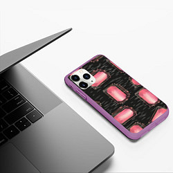 Чехол iPhone 11 Pro матовый Прямоугольник линии и стрелки, цвет: 3D-фиолетовый — фото 2